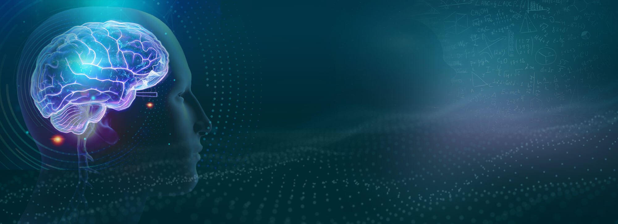 Official Genius Switch website banner showing an illuminated brain over a formula backdrop
