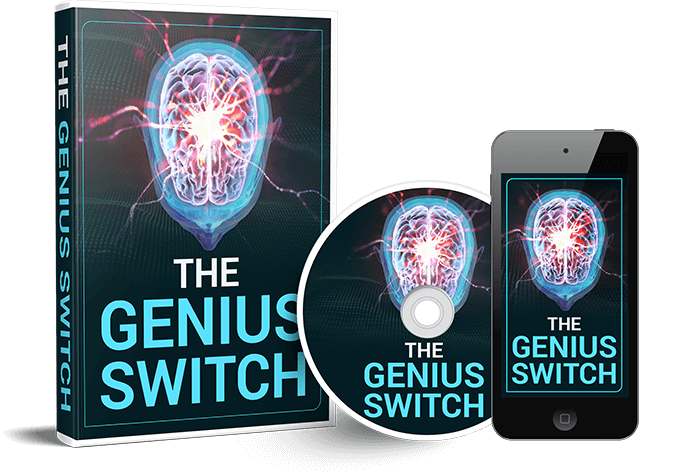 Official Genius Switch package image showing the Genius Switch Audio Series as a book, disc and phone